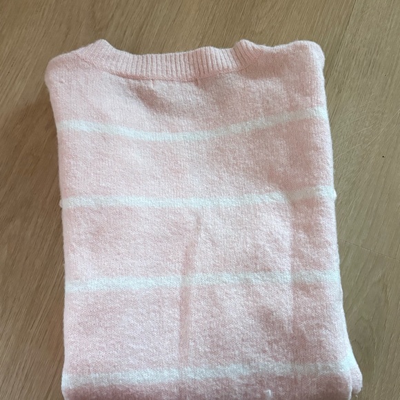 Women’s Baby Pink Striped Sweater | Cardigan - Picture 4 of 4